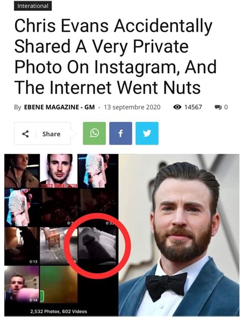 Kinda think Chris Evans’s dick pic leak wasn’t really an “accident”